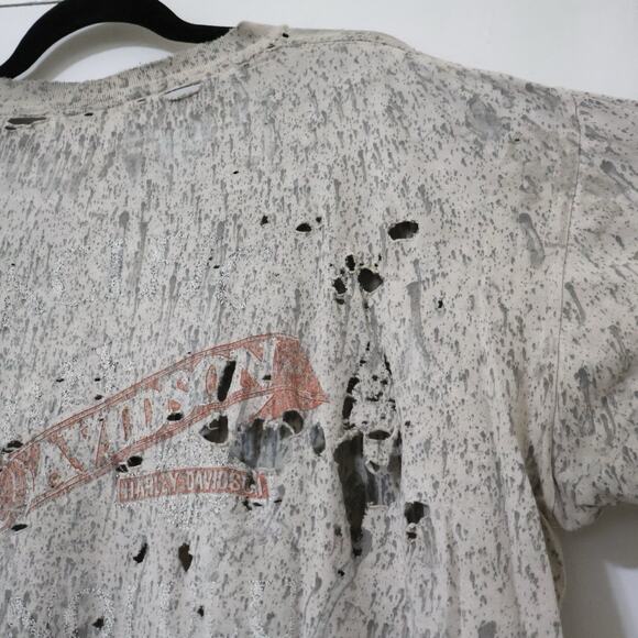 Vintage Harley Davidson Pacific Honolulu Hawaii Distressed Single Stitch Shirt - Picture 13 of 16
